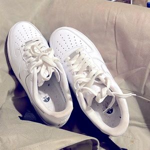 Light worn Nike Air Force Ones,